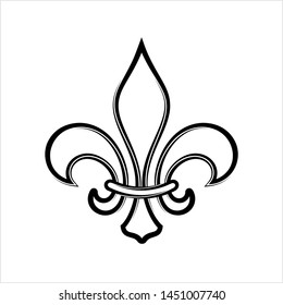 Fleur De Lis, Fleur-De-Lys Or Flower-De-Luce, The Decorative Stylized Lily Vector Art Illustration