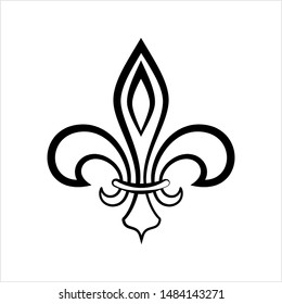 Fleur De Lis, Fleur-De-Lys Or Flower-De-Luce, The Decorative Stylized Lily Vector Art Illustration