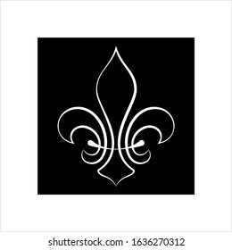 Fleur De Lis, Fleur-De-Lys Or Flower-De-Luce, The Decorative Stylized Lily Vector Art Illustration