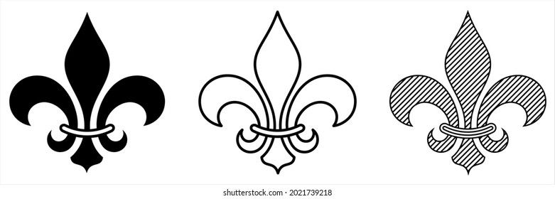 Fleur de Lis, Fleur-De-Lys oder Blume-De-Luce, die dekorative Lily-Vektorgrafik