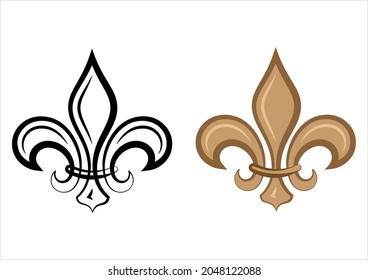 Fleur de Lis, Fleur-De-Lys oder Blume-De-Luce, die dekorative Lily-Vektorgrafik