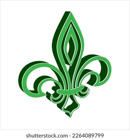 Fleur de Lis, Fleur-De-Lys oder Blume-De-Luce, die dekorative Lily-Vektorgrafik