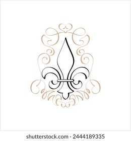 Fleur de Lis, Fleur-de-Lys oder Flower-de-Luce, die dekorative stilisierte Lilien-Vektorgrafik-Illustration