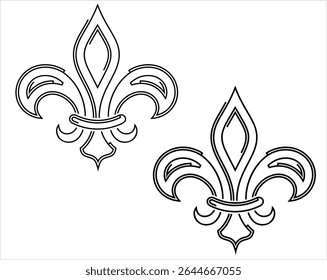 Fleur De Lis, Fleur-De-Lys Or Flower-De-Luce, The Decorative Stylized Lily Vector Art Illustration