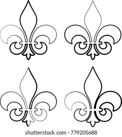 Fleur De Lis, Fleur-De-Lys Or Flower-De-Luce, The Decorative Stylized Lily Vector Art Illustration