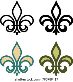 Fleur De Lis, Fleur-De-Lys Or Flower-De-Luce, The Decorative Stylized Lily Vector Art Illustration