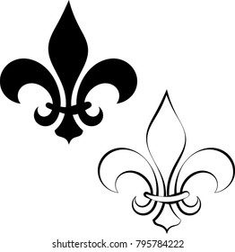 Fleur De Lis, Fleur-De-Lys Or Flower-De-Luce, The Decorative Stylized Lily Vector Art Illustration