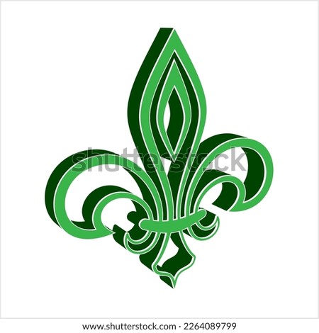 Fleur De Lis, Fleur-De-Lys Or Flower-De-Luce, The Decorative Stylized Lily Vector Art Illustration