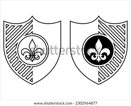 Fleur De Lis, Fleur-De-Lys Or Flower-De-Luce, The Decorative Stylized Lily Vector Art Illustration