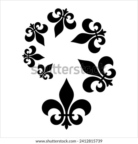 Fleur De Lis, Fleur-De-Lys Or Flower-De-Luce, The Decorative Stylized Lily Vector Art Illustration