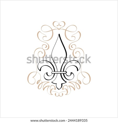 Fleur De Lis, Fleur-De-Lys Or Flower-De-Luce, The Decorative Stylized Lily Vector Art Illustration