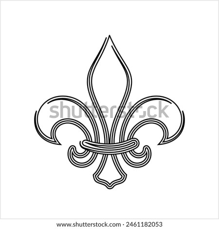 Fleur De Lis, Fleur-De-Lys Or Flower-De-Luce, The Decorative Stylized Lily Vector Art Illustration