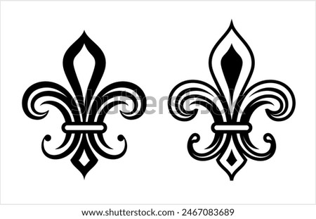 Fleur De Lis, Fleur-De-Lys Or Flower-De-Luce, The Decorative Stylized Lily Vector Art Illustration