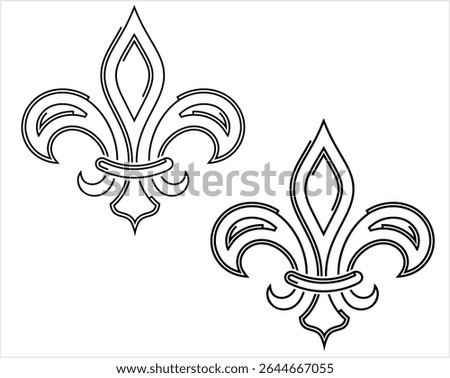 Fleur De Lis, Fleur-De-Lys Or Flower-De-Luce, The Decorative Stylized Lily Vector Art Illustration