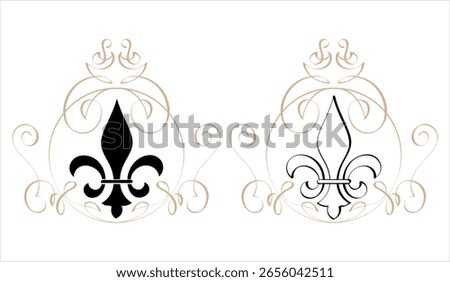 Fleur De Lis, Fleur-De-Lys Or Flower-De-Luce, The Decorative Stylized Lily Vector Art Illustration