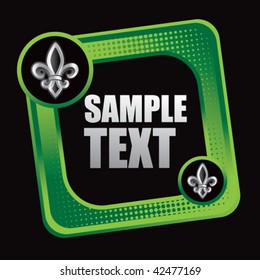 fleur de lis green halftone tilted web button