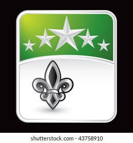 fleur de lis green star background
