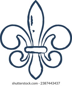 Fleur De Lis hand drawn vector illustration