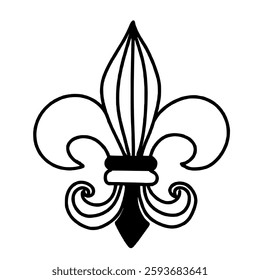 fleur de lis Hand drawn line art Paris Illustration