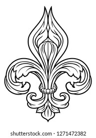 A Fleur De Lis heraldic coat of arms graphic design element