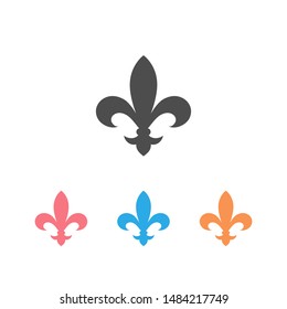 Fleur de lis heraldic icon set.  Vector