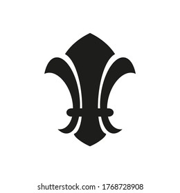 Fleur de lis heraldic icon. Vector lily flower on a white background.
