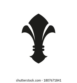 Fleur de lis heraldic icon. Vector lily flower on a white background.