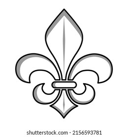 Fleur de Lis Heraldic Icon Vector Logo Template Illustration Design