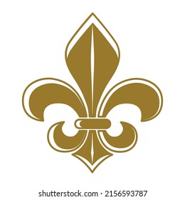 Fleur de Lis Heraldic Icon Vector Logo Template Illustration Design