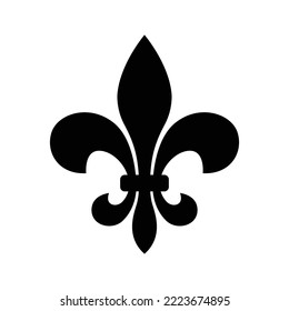 fleur de lis - heraldic icon vector design template in white background