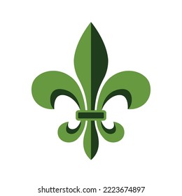 fleur de lis - heraldic icon vector design template in white background