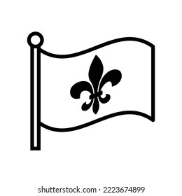 fleur de lis - heraldic icon vector design template in white background