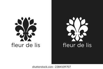 fleur de lis heraldic icon design template