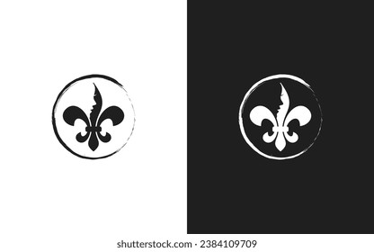 fleur de lis heraldic icon design template