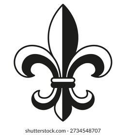 Fleur de lis heraldic lily monochrome emblem