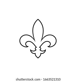 Fleur de lis heraldic line icon.  Vector