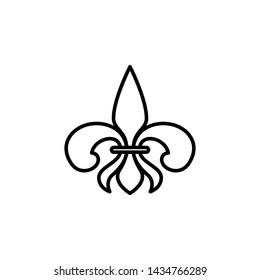 Fleur De Lis Heraldic Line Icon Stock Vector (Royalty Free) 1663521310 ...