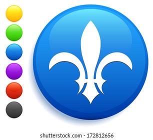 Fleur De Lis Icon on Round Button Collection