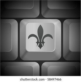 Fleur De Lis Icon on Computer Keyboard Original Illustration