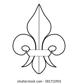 Fleur de lis icon. Outline illustration of fleur de lis vector icon for web