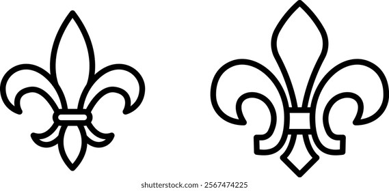 "Fleur de Lis Icon Representing Elegance, Heritage, and Traditional Symbolism in Simple and Noble Design"