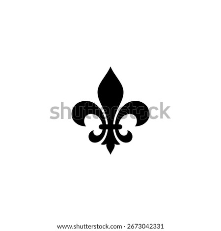 Fleur de lis icon silhouette vector flat illustration design.