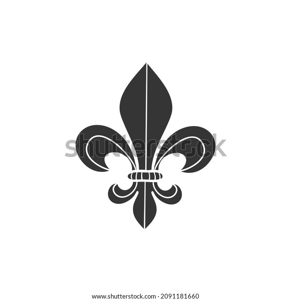 Fleur De Lis Icon Silhouette Illustration Stock Vector (royalty Free 