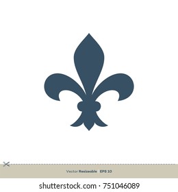 Fleur De Lis Icon Vector Logo Template Illustration Design. Vector EPS 10.