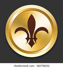 Iconos Fleur De Lis en la colección de botones dorados