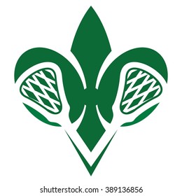 Fleur De Lis And Lacrosse Logo Vector.