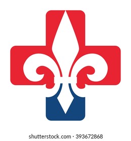 Fleur de lis logo and Cross