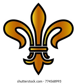 fleur de lis logo design vector illustration. Lilium heraldic symbol.