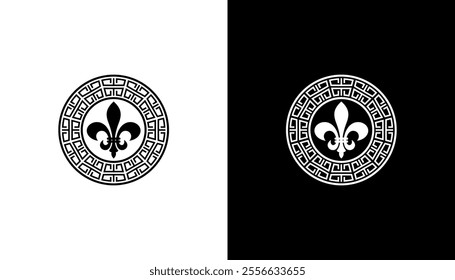 fleur de lis logo icon design template illustration