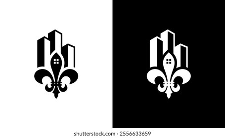 fleur de lis logo icon design template illustration